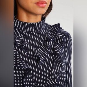 Noisy Mae Stretchy Navy Print Top